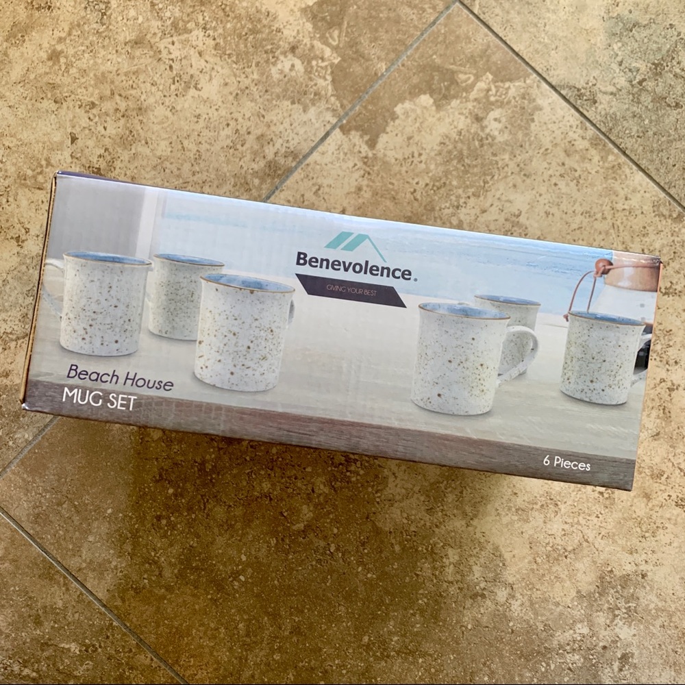 NEW IN BOX Set of 6 Stoneware Mugs